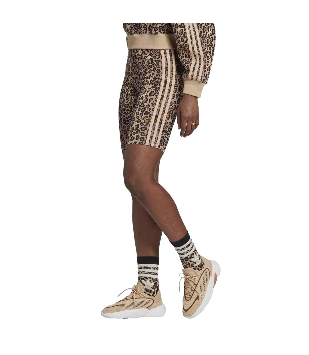 Cuissard De Cyclisme Motif/style Imprimé Léopard Femme Marron Adidas-1