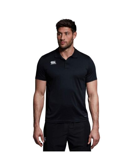 Mens Club Dry Polo Shirt Black Canterbury