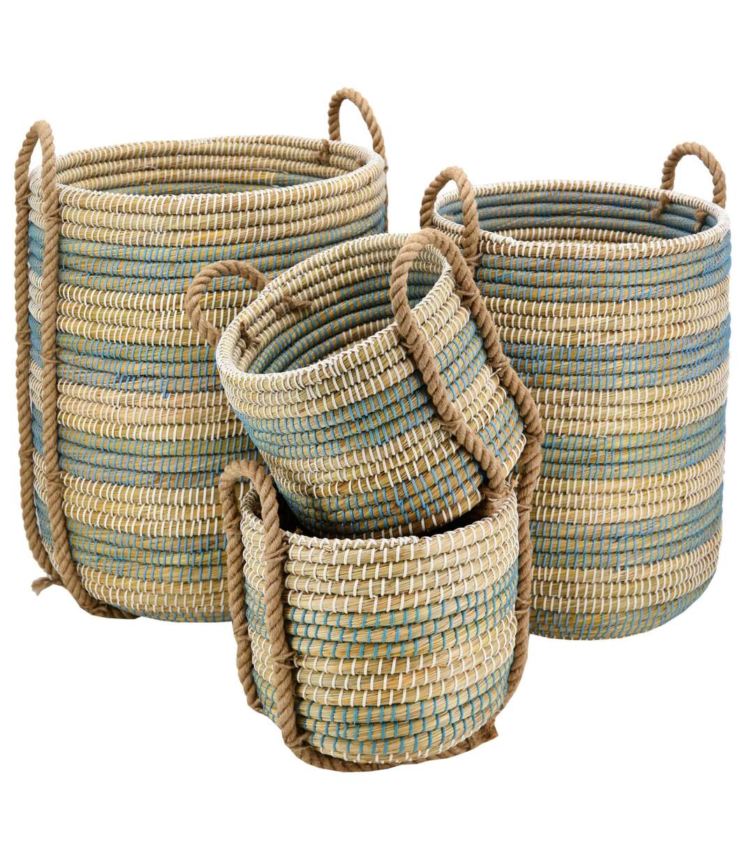 Cache-pots en jonc naturel (Lot de 4)