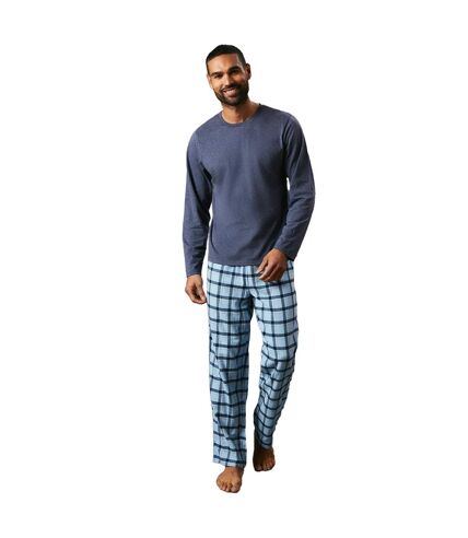 Pyjama brossé à carreaux pour hommes marine Maine Maine