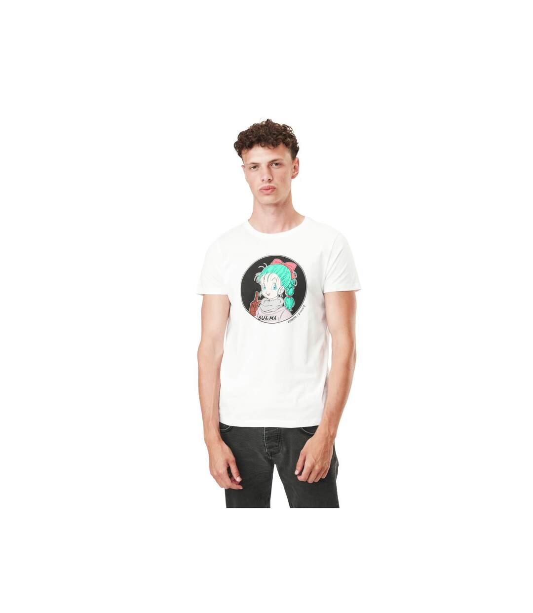 T-shirt homme en coton col rond Dragon Ball Bulma Capslab-1