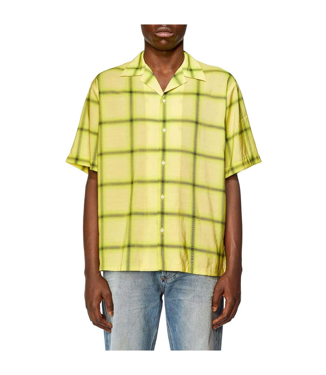 Chemise Style À Carreaux S-nabil Homme Vert Diesel-1