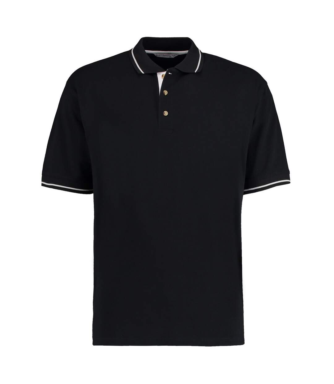 Polo st mellion homme noir / blanc Kustom Kit-1