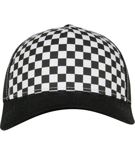 Flexfit by  checkerboard retro trucker cap black/white Yupoong