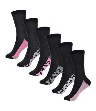 RJM Womens/Ladies Animal Print Socks (Pack Of 6) () - UTUT1506
