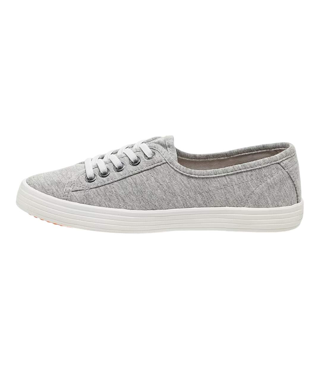 Womens/ladies Chow Chow Flat Trainers Light Grey Rocket Dog-3