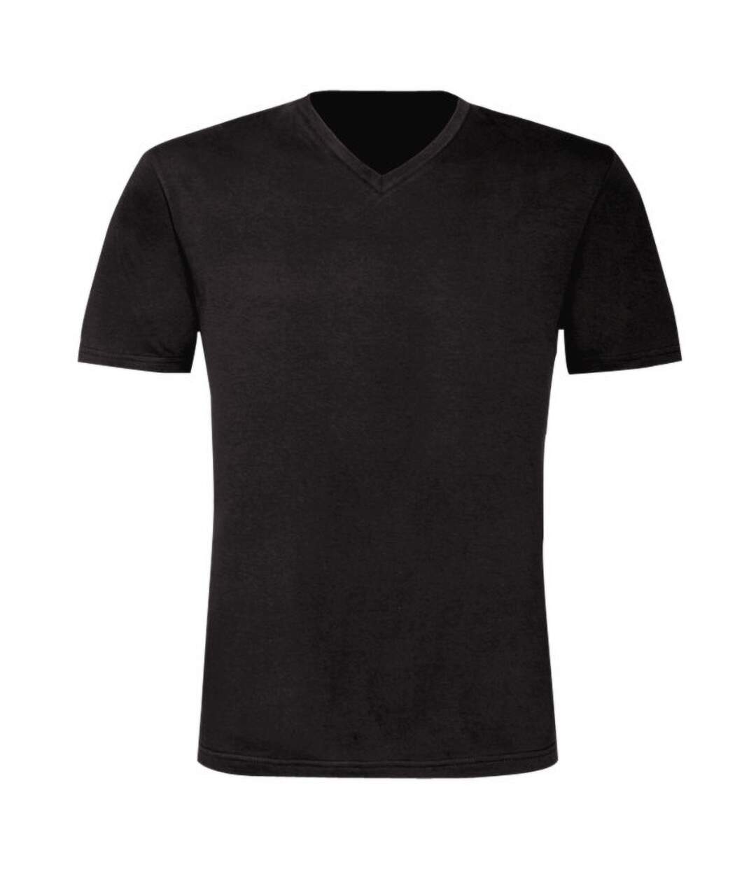 B&C Mens Exact V-Neck Short Sleeve T-Shirt (Black)