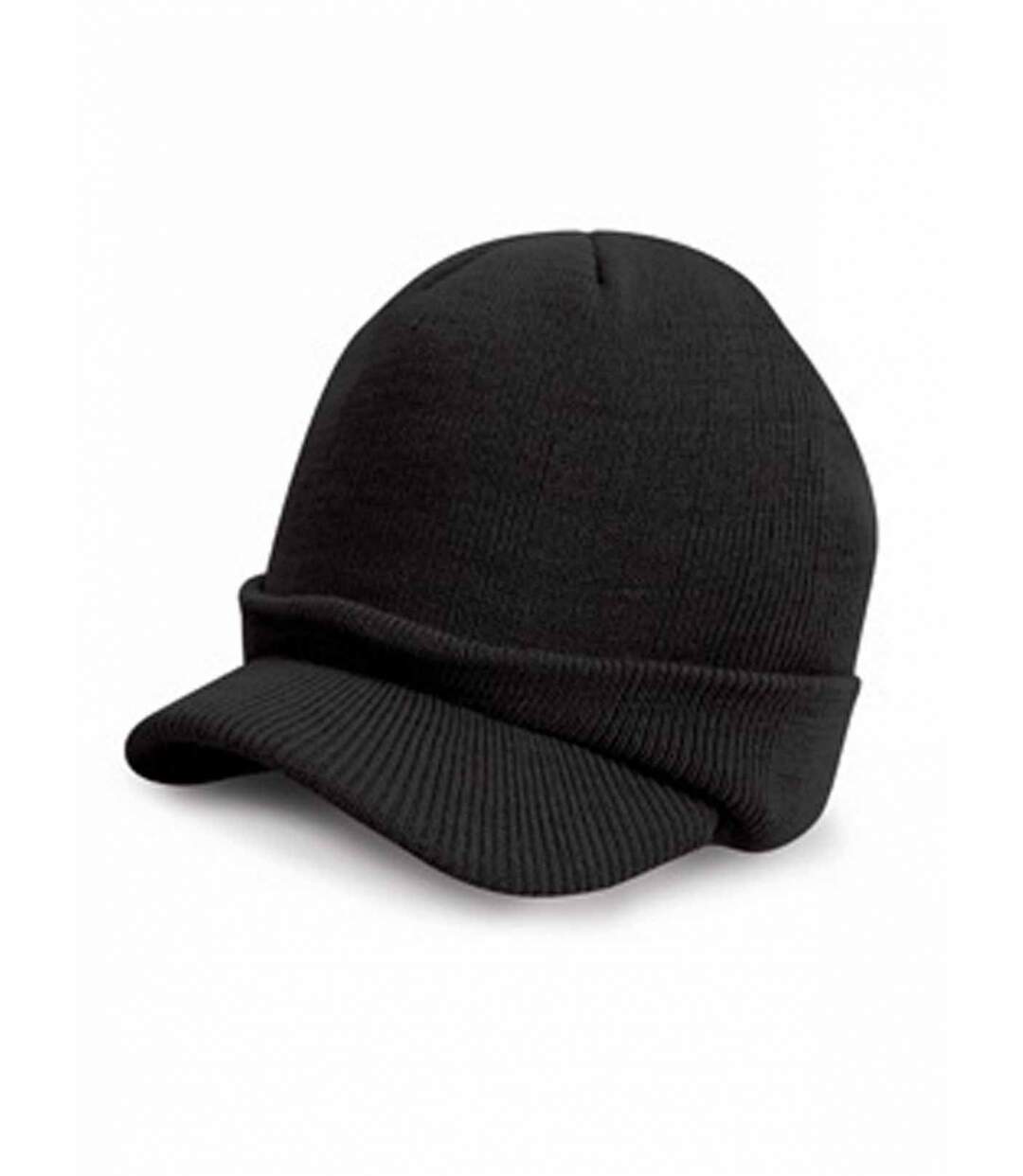 Bonnet casquette tricoté style army urban - RC060X - noir-2