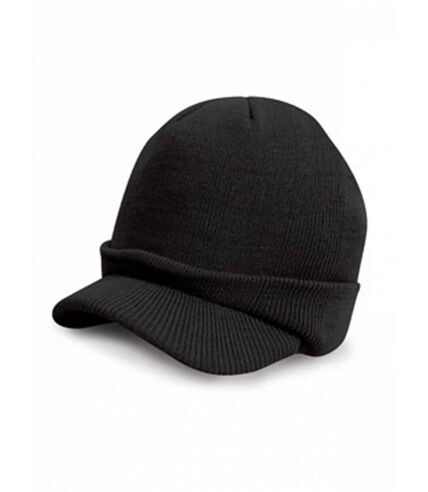 Bonnet casquette tricoté style army urban - RC060X - noir