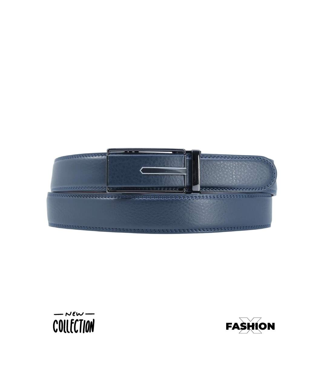 Ceinture homme en cuir de vachette de couleur marine - Sangle réglable