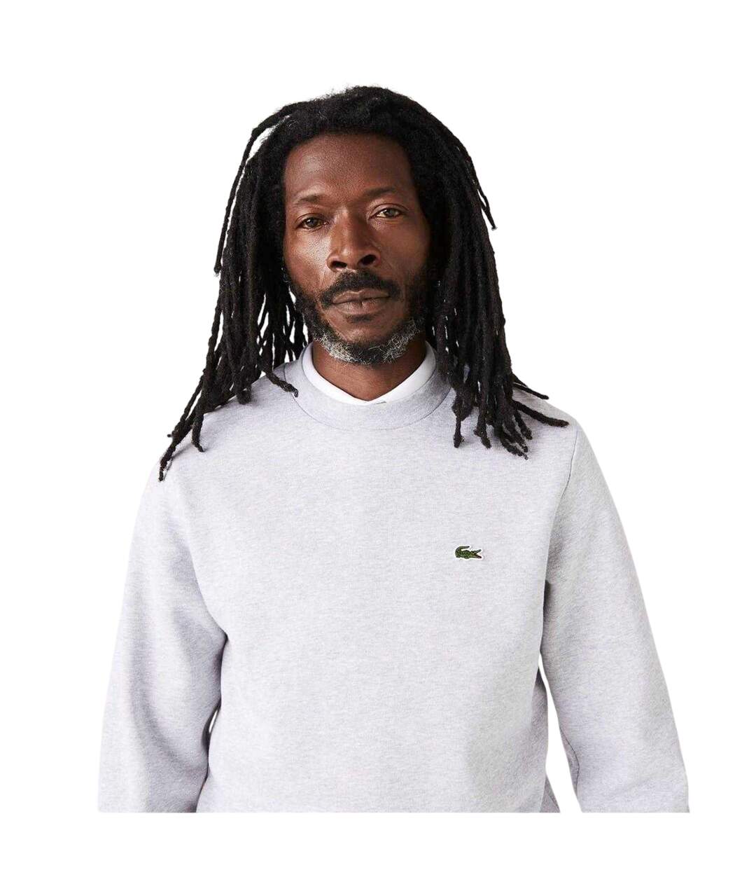 Sweat Motif/style Logo Brodé Homme Gris Clair Lacoste-3