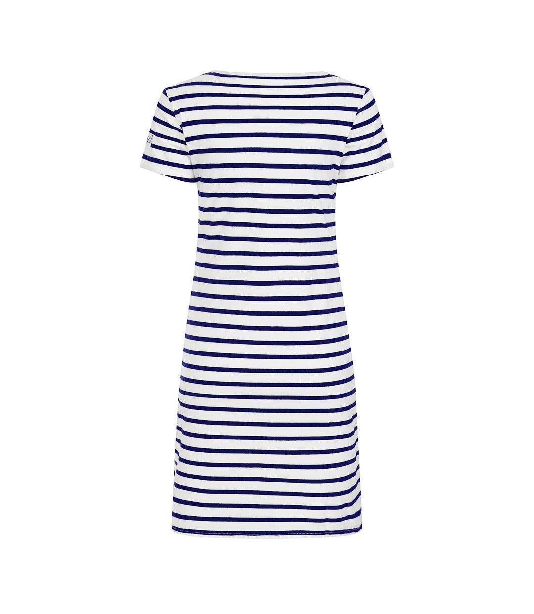 Robe T-shirt Motif/style Rayé Femme Bleu Mer Lazy Jacks-4