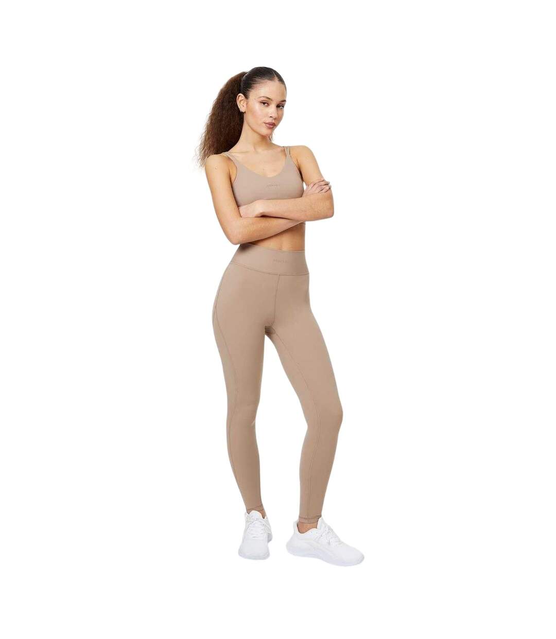 Womens/ladies Sophie Habboo Panelled High Waist Leggings Desert USA Pro-1