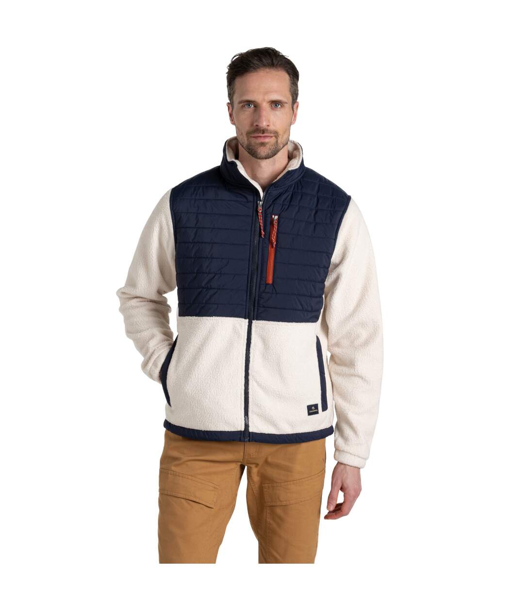 Mens Montadale Colour Block Insulated Hybrid Jacket Ecru Blue Navy Craghoppers-1