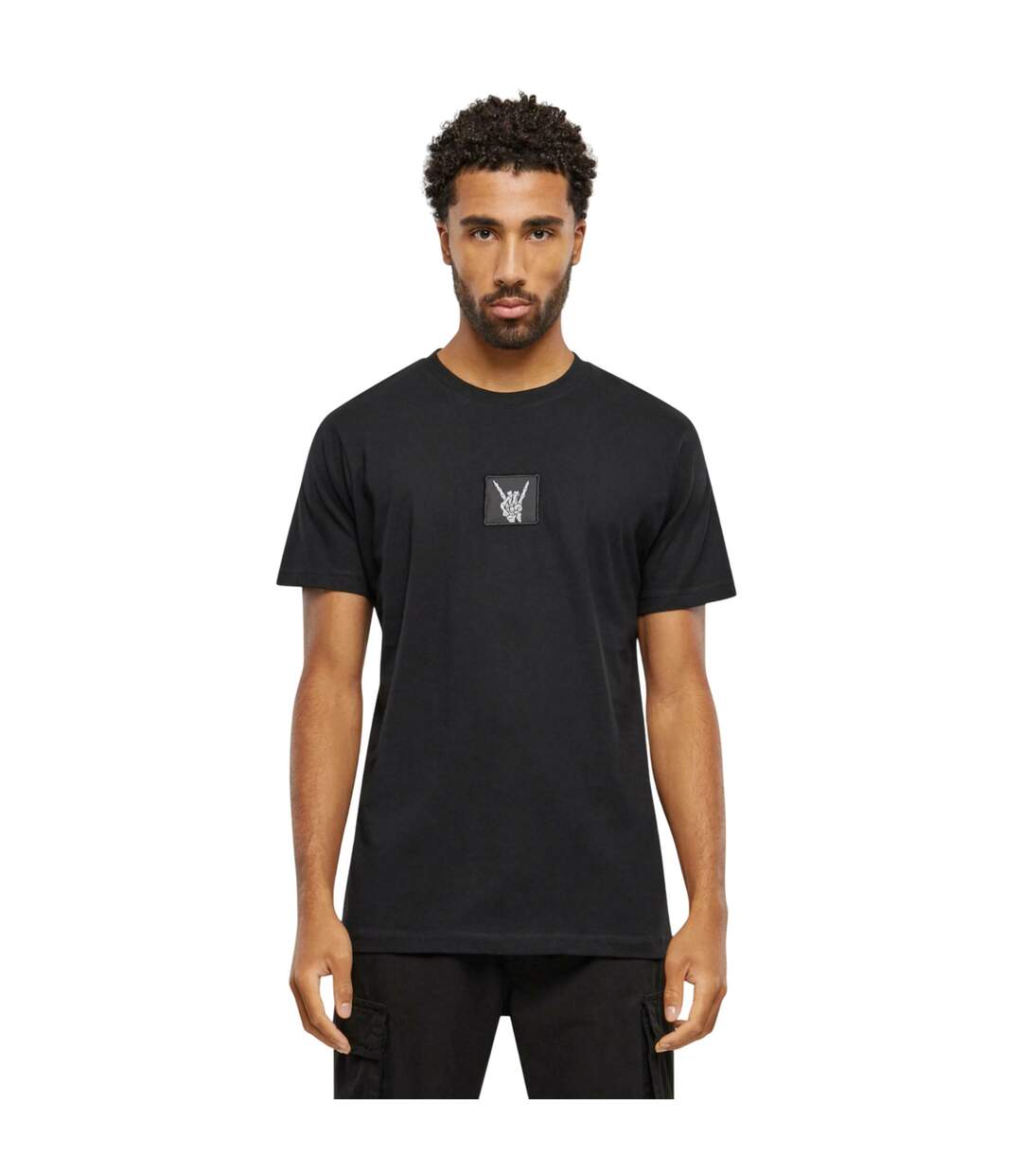 T-shirt Skelett Patch Homme Noir Mister Tee-1