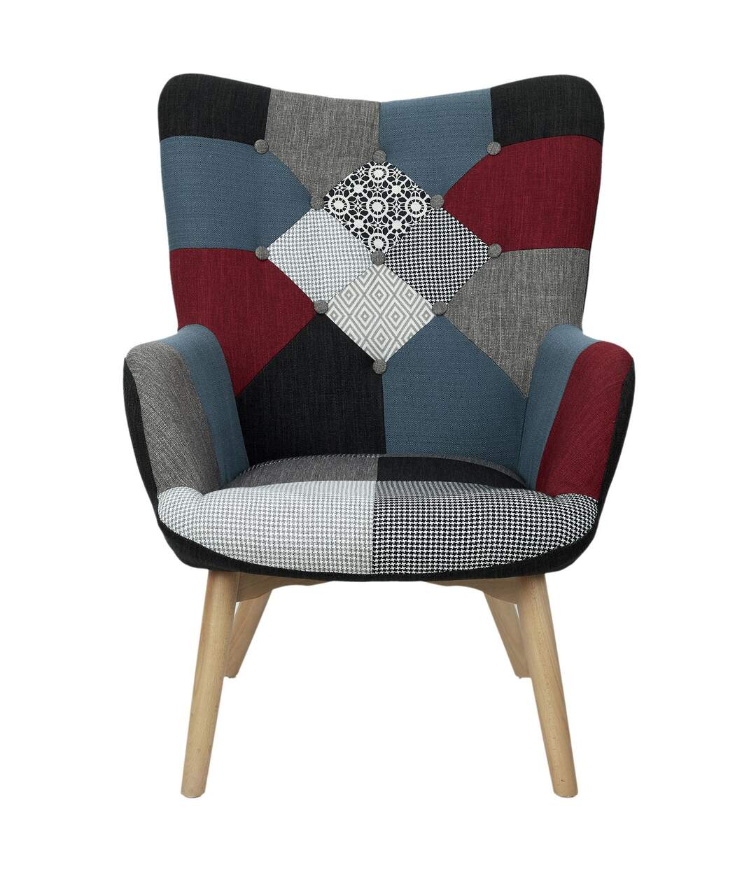 Fauteuil design patchwork Milano - Gris-2