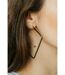 Thin Line Square Geometric Large Dainty Threader Statement Hoop Earrings (2 Inch)