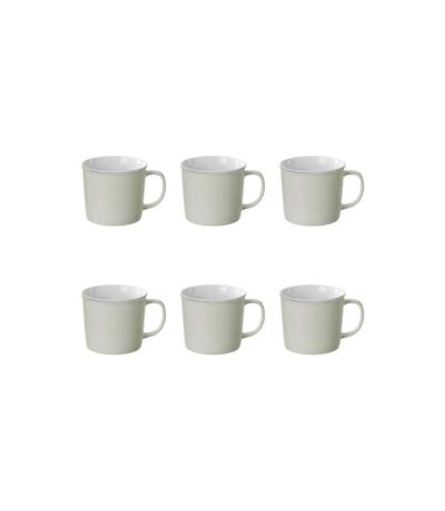 Lot de 6 Mugs en Porcelaine Nature 38cl Menthe