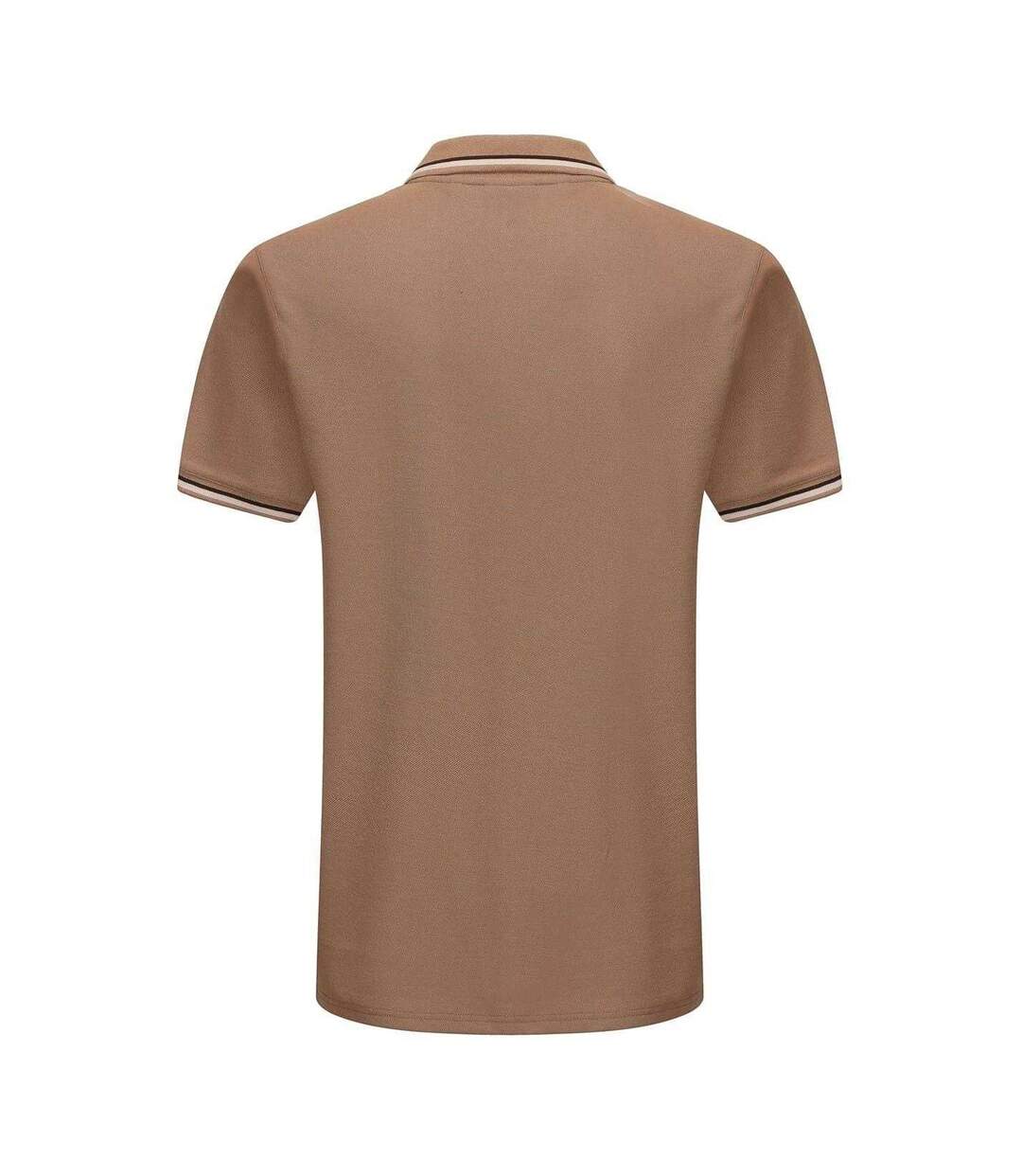 Mens Contrast Tipped Polo Shirt Dark Beige Slazenger-2