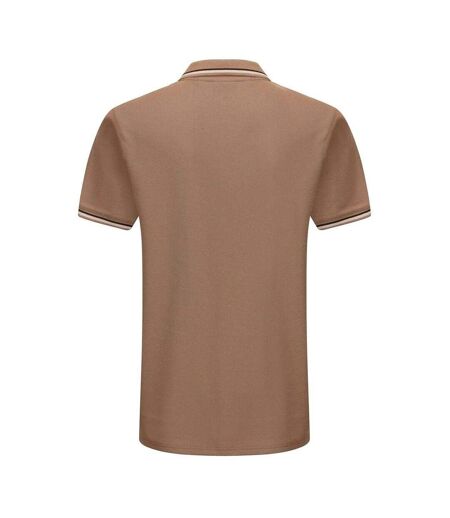 Mens Contrast Tipped Polo Shirt Dark Beige Slazenger