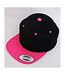 Yupoong Mens The Classic Premium Snapback 2-Tone Cap (Black/ Neon Pink)