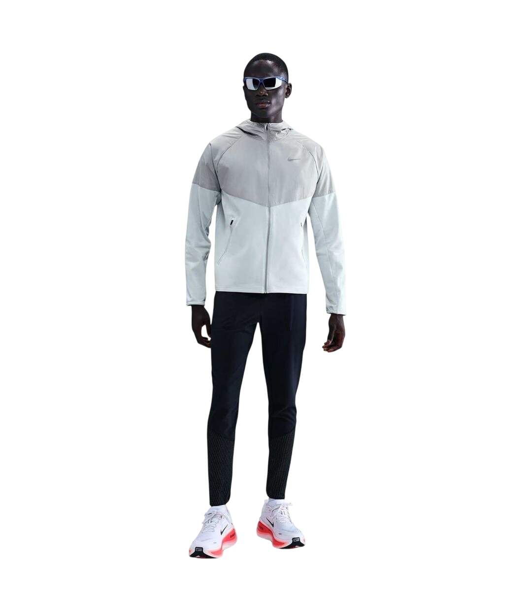 Mens Miler Running Hooded Jacket Platinum Nike-1