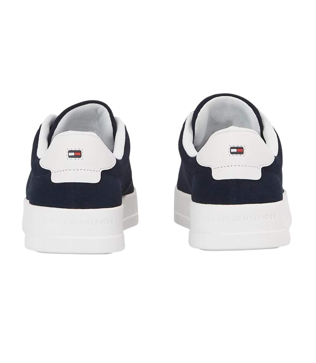 Mens Pebble Grain Court Leather Trainers Navy Tommy Hilfiger-2