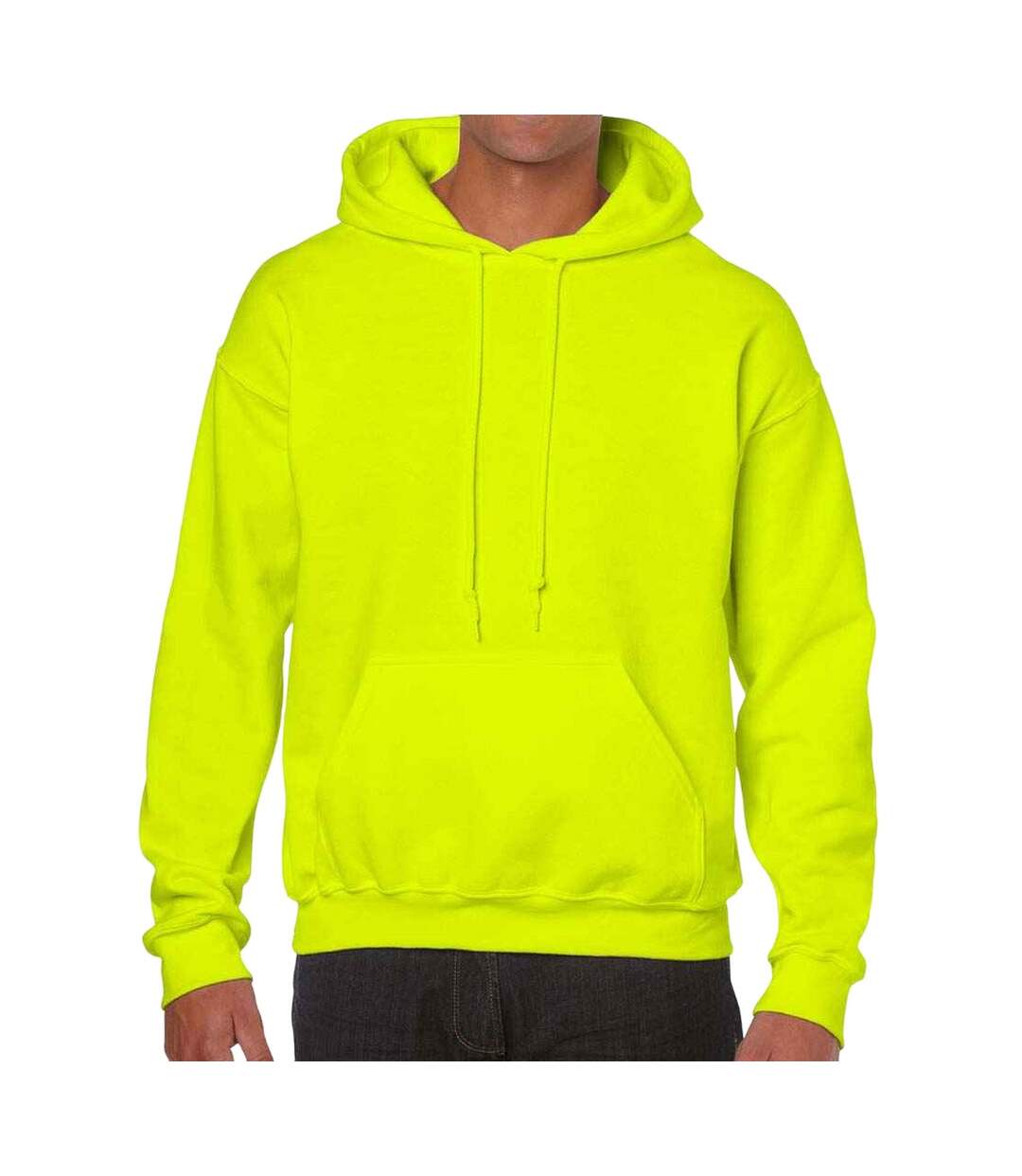 Sweat à capuche homme orange fluo Gildan-1