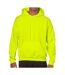 Mens hoodie safety green Gildan