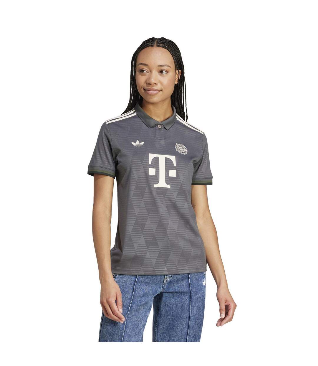 Polo Motif/style Fc Bayern Munich Wiesn Femme Gris Adidas-4