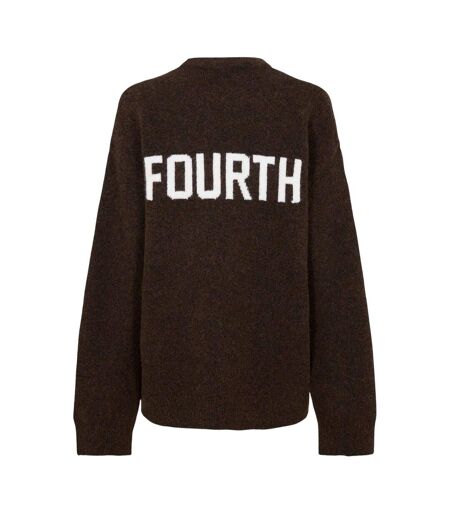 Sweat Motif/style Logo Brodé Femme Marron 4th & Reckless