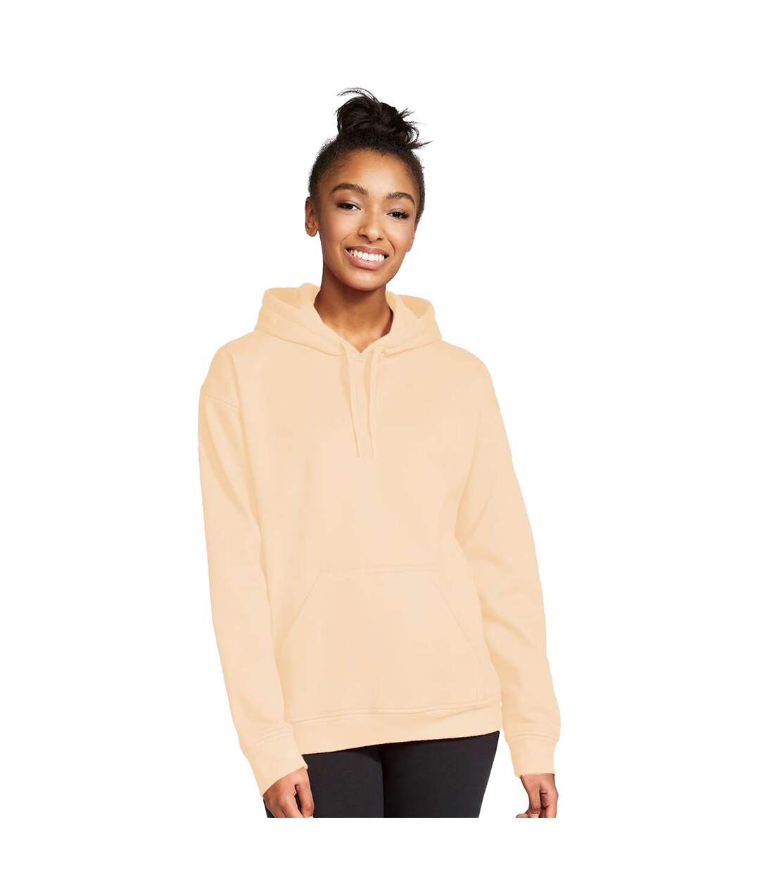 Sweat à capuche softstyle adulte jaune pâle Gildan