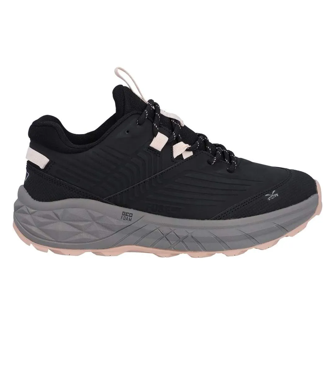 Womens/ladies Fuse Trek Walking Shoes Black Steeple Grey Cameo Rose Hi-Tec-4