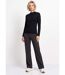Pantalon droit taille semi élastiquée-4