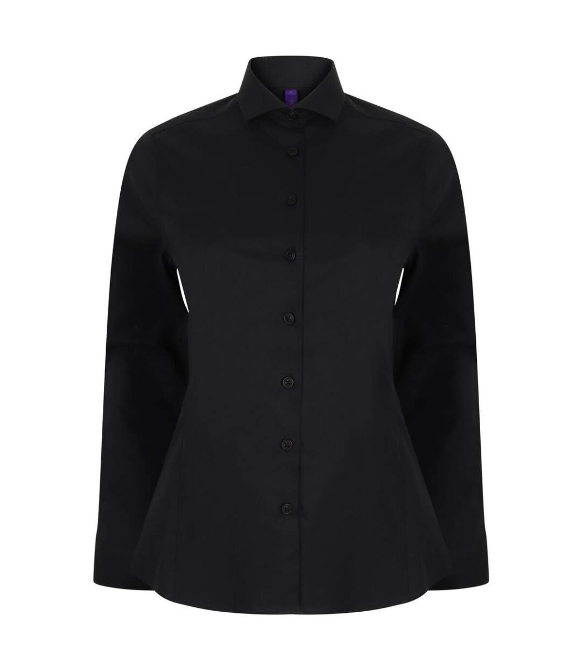 Henbury Womens/Ladies Long Sleeve Stretch Shirt (Black)