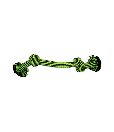 Jolly Pets Knot-N-Chew 3 Rope Dog Toy (Green/Black) (S, M) - UTTL5216