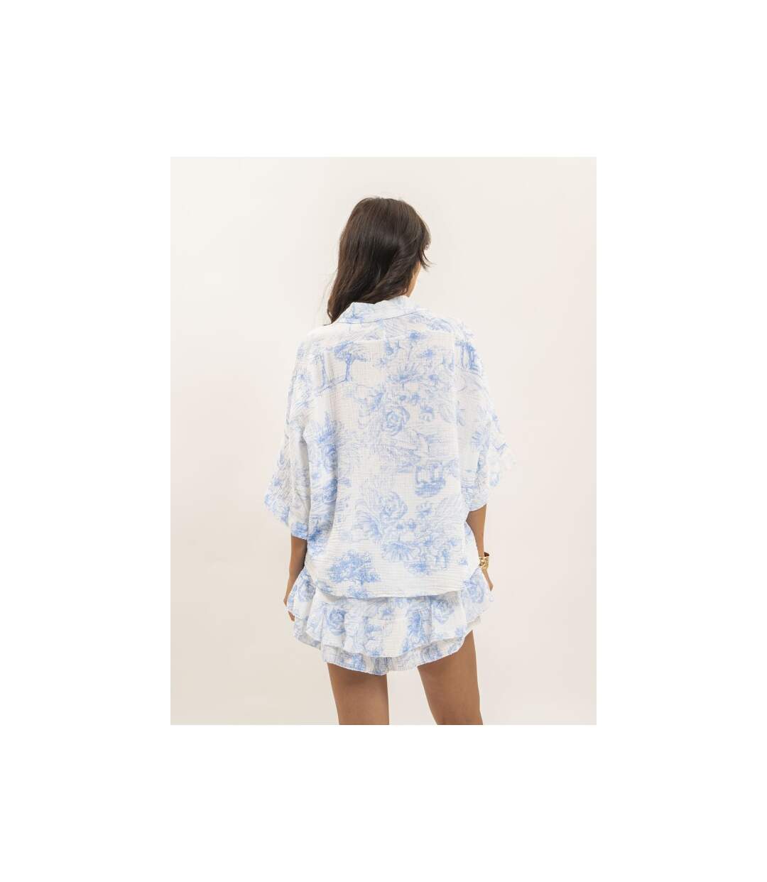 Chemise gaze de coton motifs toile de jouy OLEA - Dona X Lisa-2