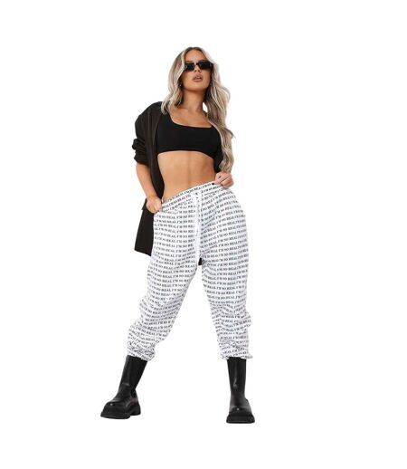 Pantalon De Jogging Motif/style Slogan I´m So Real Femme Blanc Missy Empire