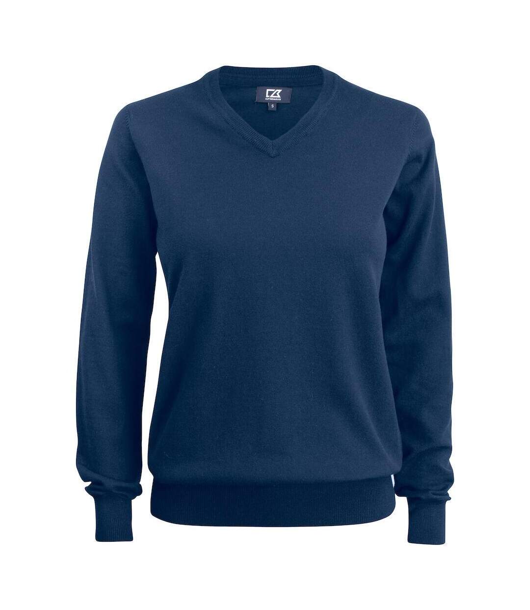 Womens/ladies oakville v neck sweatshirt anthracite melange Cutter & Buck-1
