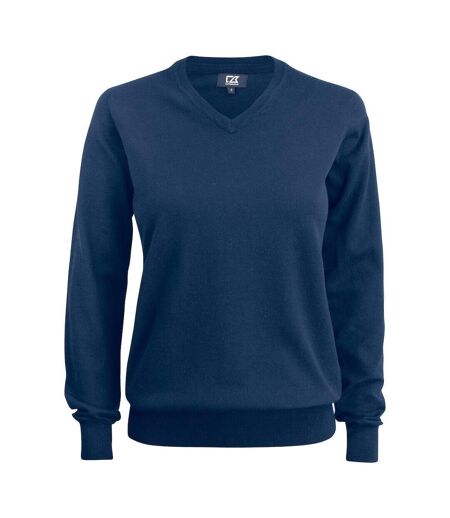 Womens/ladies oakville v neck sweatshirt anthracite melange Cutter & Buck