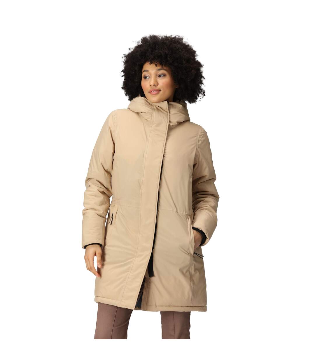 Veste imperméable yewbank femme beige / gris phoque Regatta-4