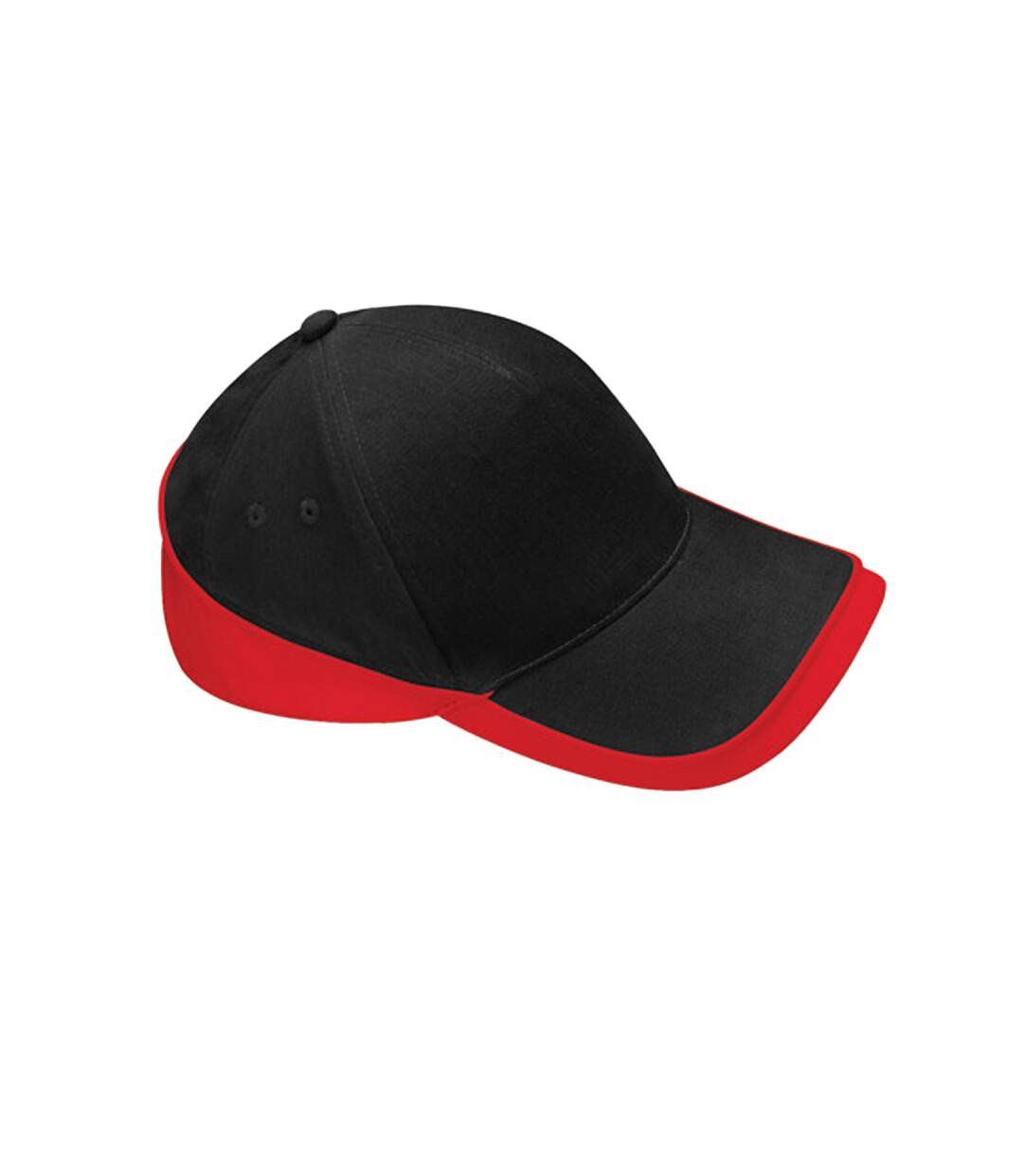Casquette De Baseball Teamwear Competition Noir Rouge Classique Beechfield-1