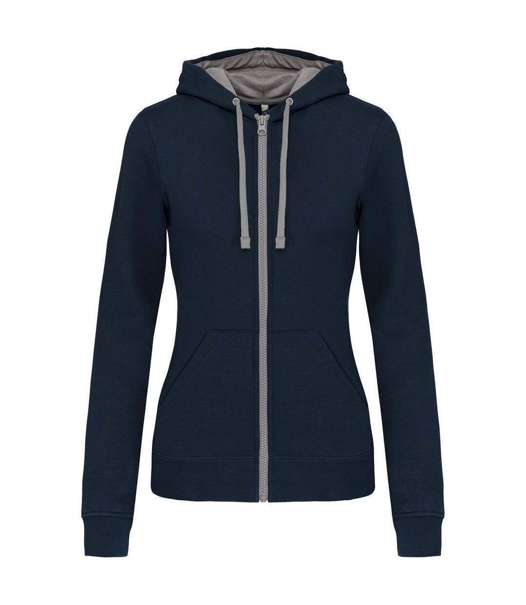 Sweat à capuche contrastée - Femme - K467 - bleu marine et gris