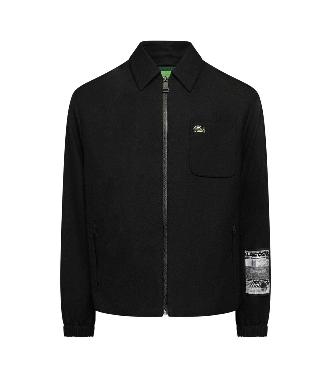 Mens Lined Track Jacket Black Lacoste-1