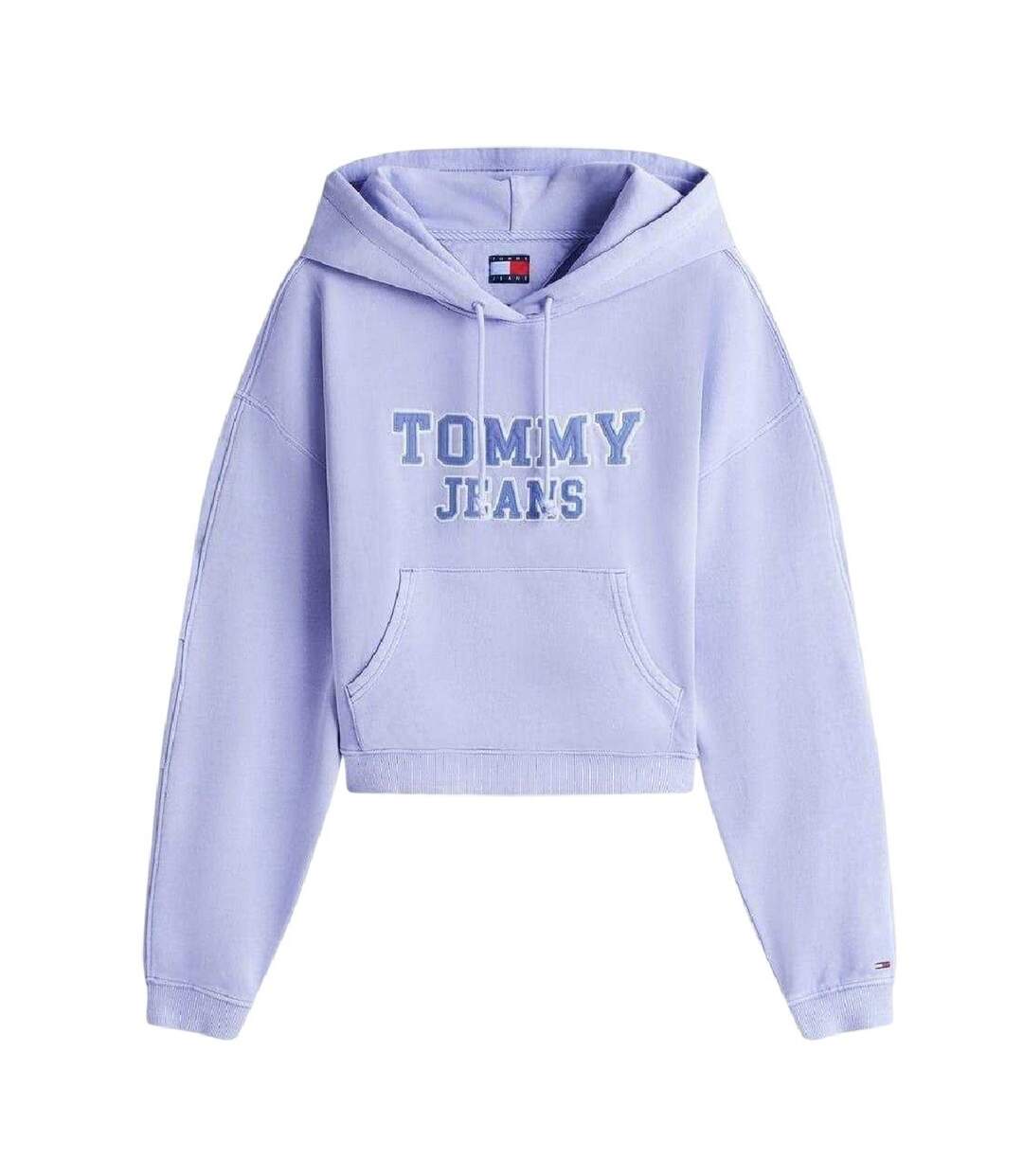 Sweat Court À Capuche Motif/style Universitaire Femme Rétro Bleu Tommy Jeans-2