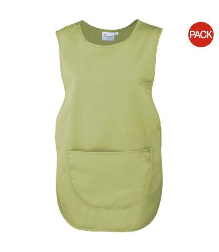 Premier Ladies/Womens Pocket Tabard / Workwear (Pack of 2) (Lime) (UTRW7031)