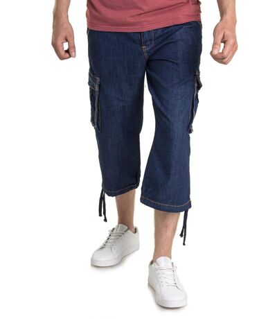 Pantacourt détente en jean avec coutures contrastées pour homme