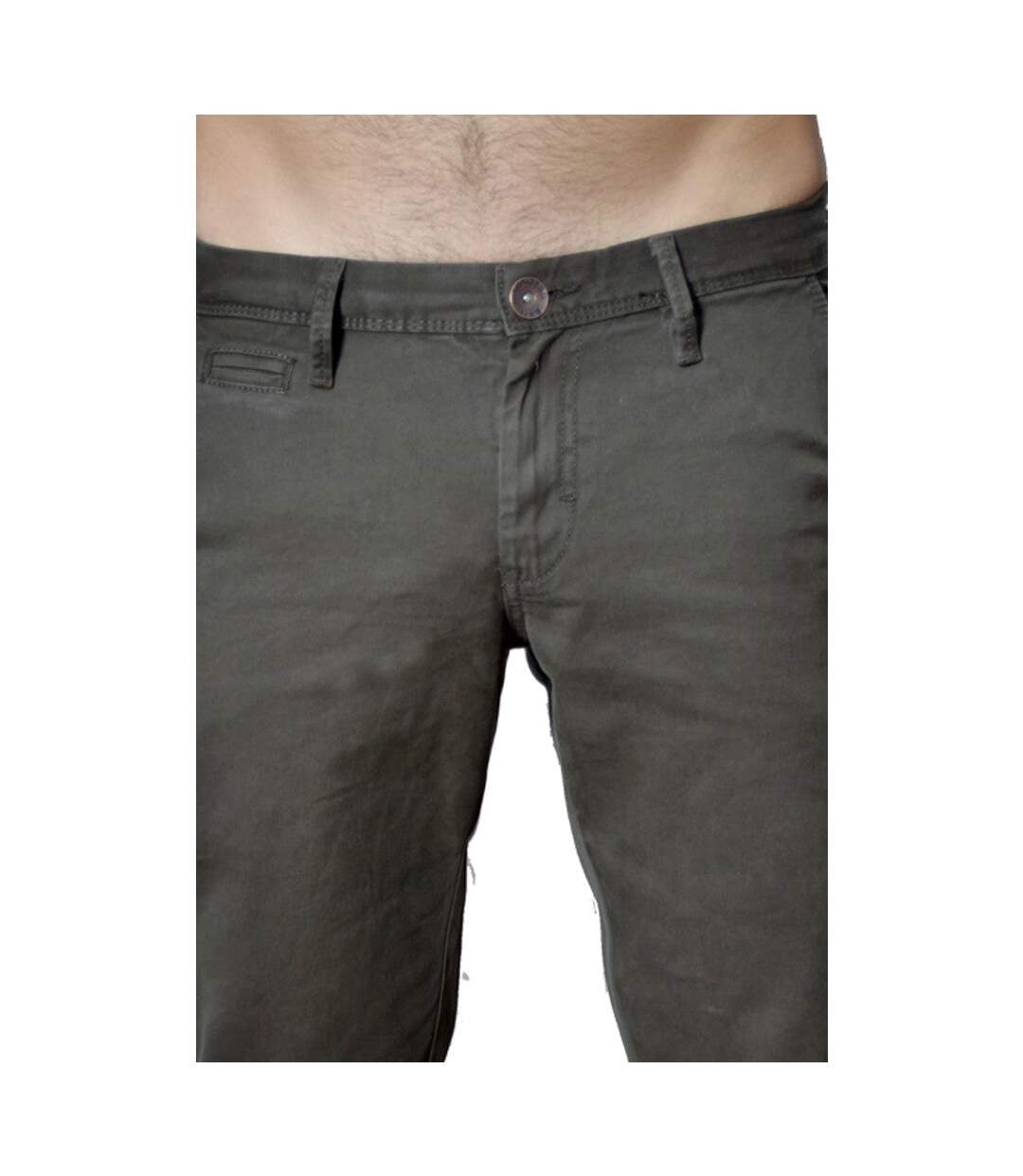 Pantalon homme fit aspect chino de couleur taupe-5