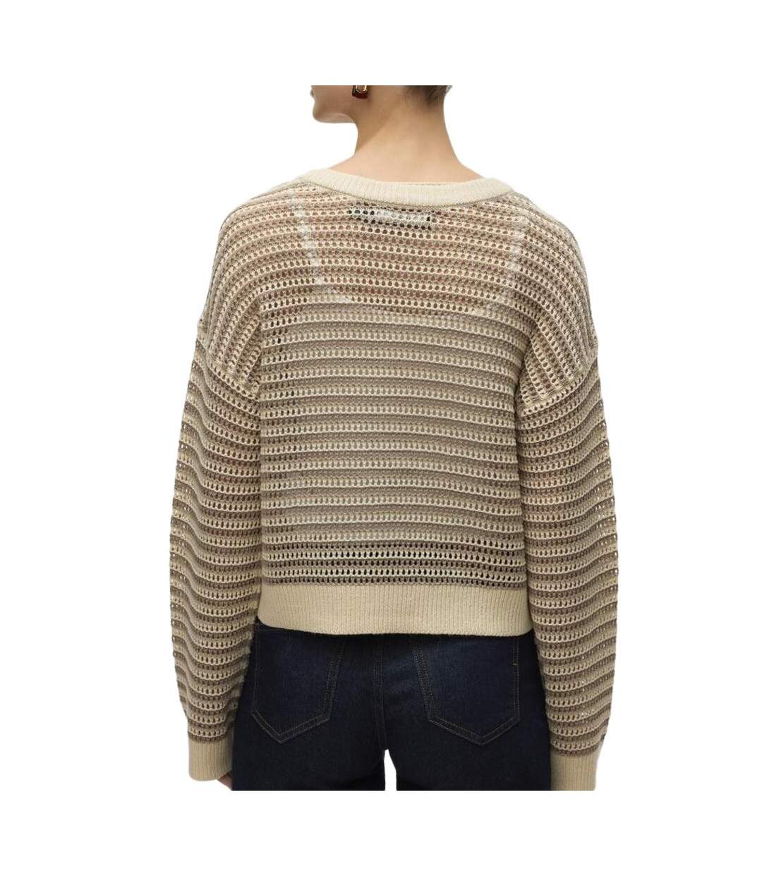 Pull beige/marron femme vero moda madera - l-2