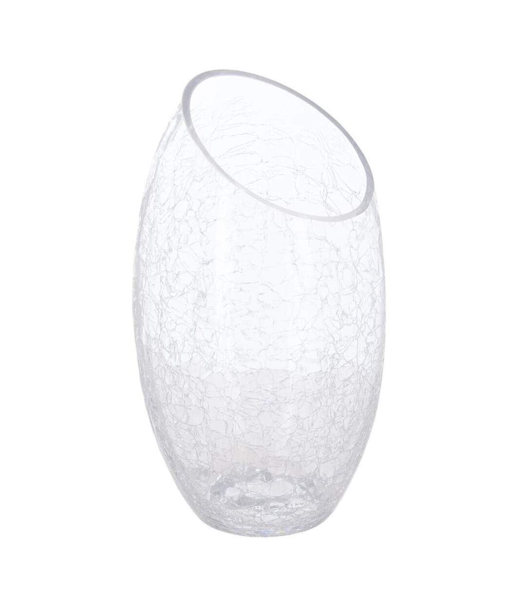 Vase en Verre Craquelé 23cm Transparent-1
